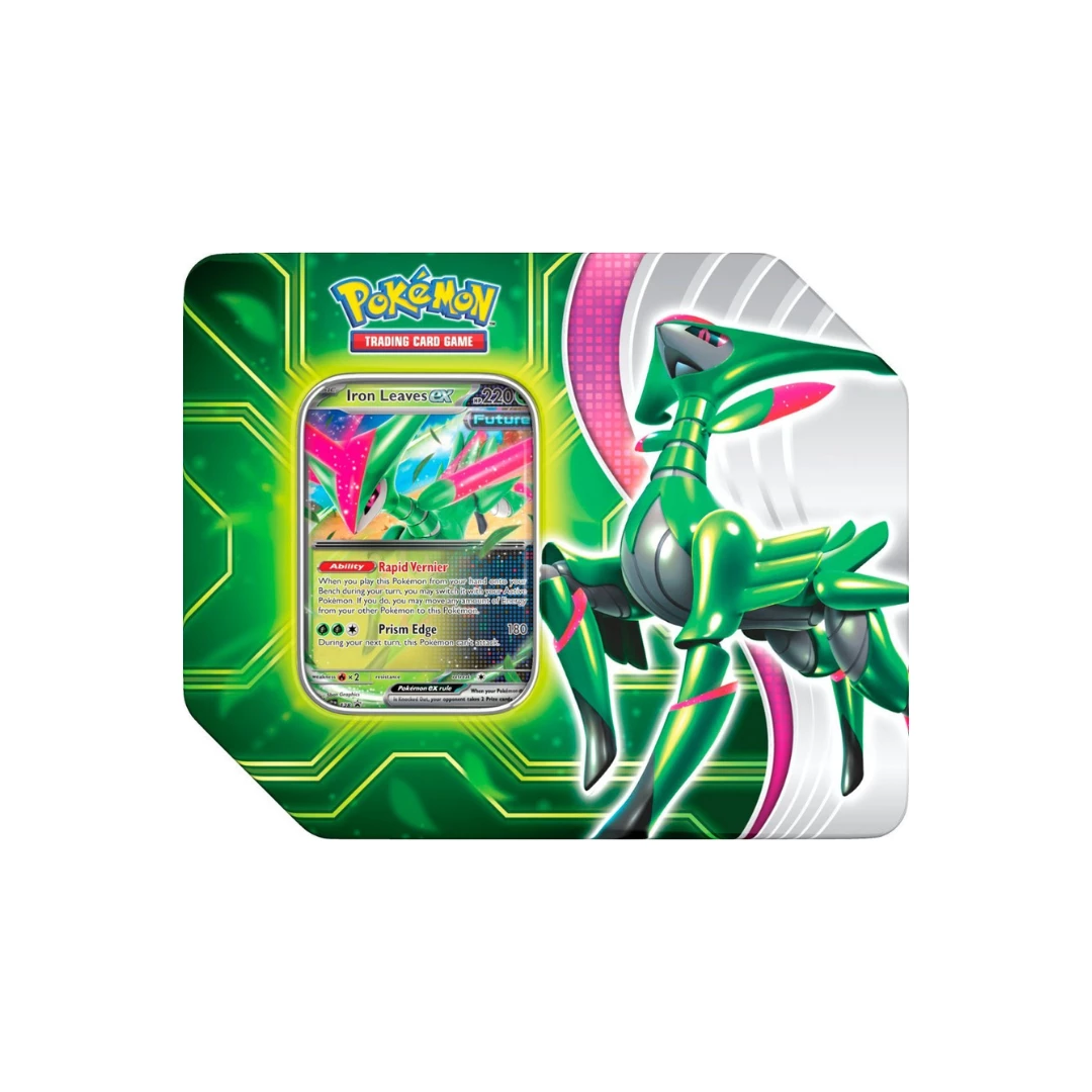 Pokemon Paradox Clash Tin - Iron Leaves EX 3 Pokemon Paradox Clash Tin - Iron Leaves EX