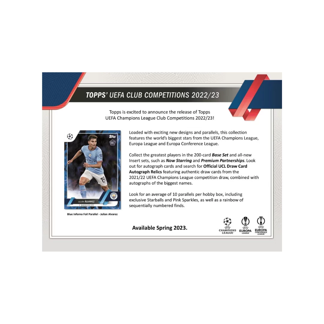 2022/23 Topps UEFA Club Competitions Soccer Hobby Box 3 2022/23 Topps UEFA Club Competitions Soccer Hobby Box