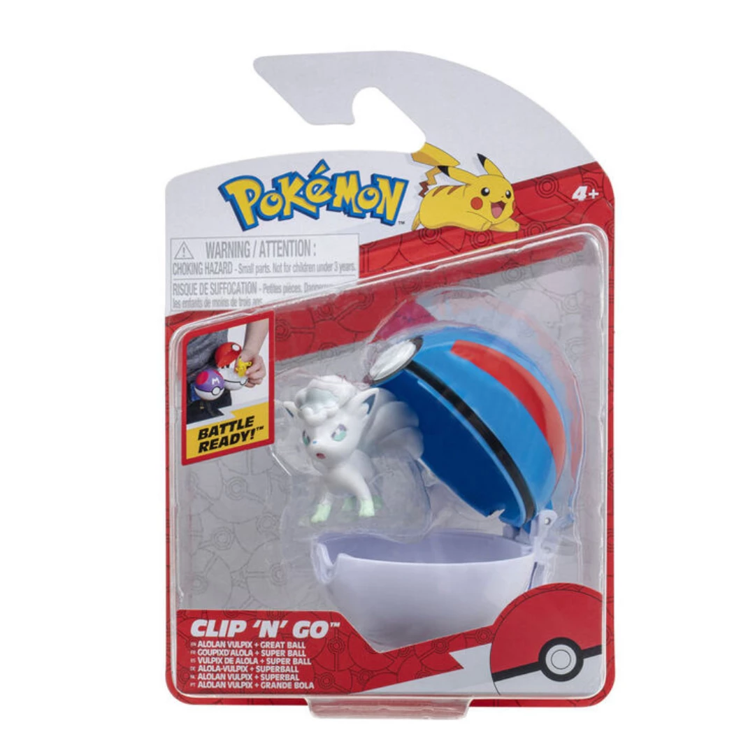 Pokemon Clip 'N' Go - Alolan Vulpix & Great Ball 3 Pokemon Clip 'N' Go - Alolan Vulpix & Great Ball