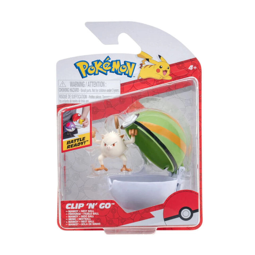 Pokemon Clip 'N' Go - Mankey & Nest Ball 3 Pokemon Clip 'N' Go - Mankey & Nest Ball
