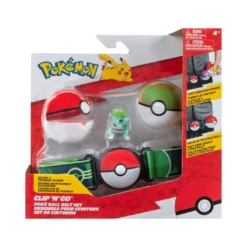 Pokemon Clip 'N' Go Belt Set - Bulbasaur + Poké Ball And Nest Ball